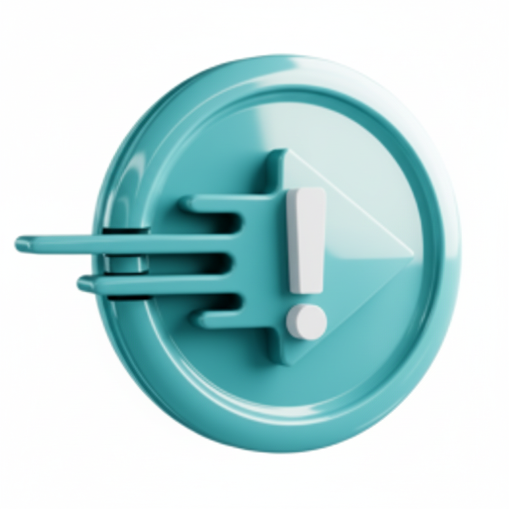 Teal Fork & Exclamation Icon
