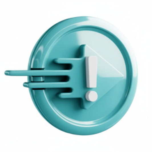 Teal Fork & Exclamation Icon